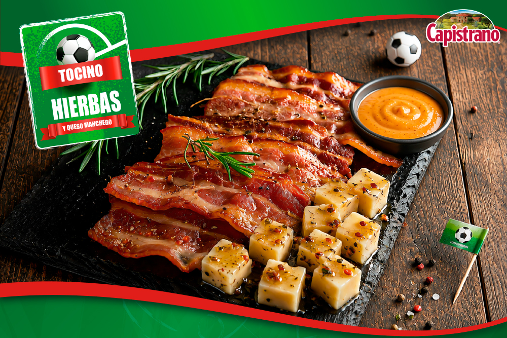 Tocino a las Hierbas y Queso Manchego