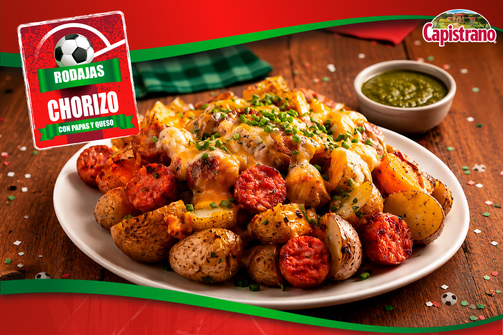 Rodajas de Chorizo con Papas y Queso