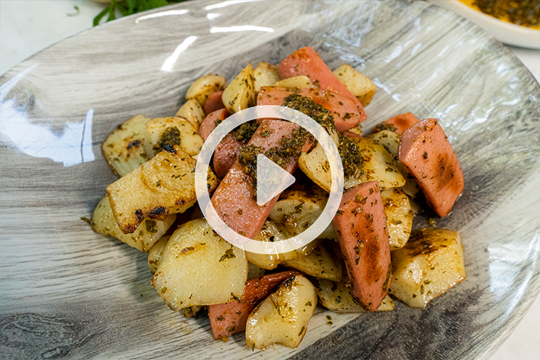 Sausage and Potato Snack