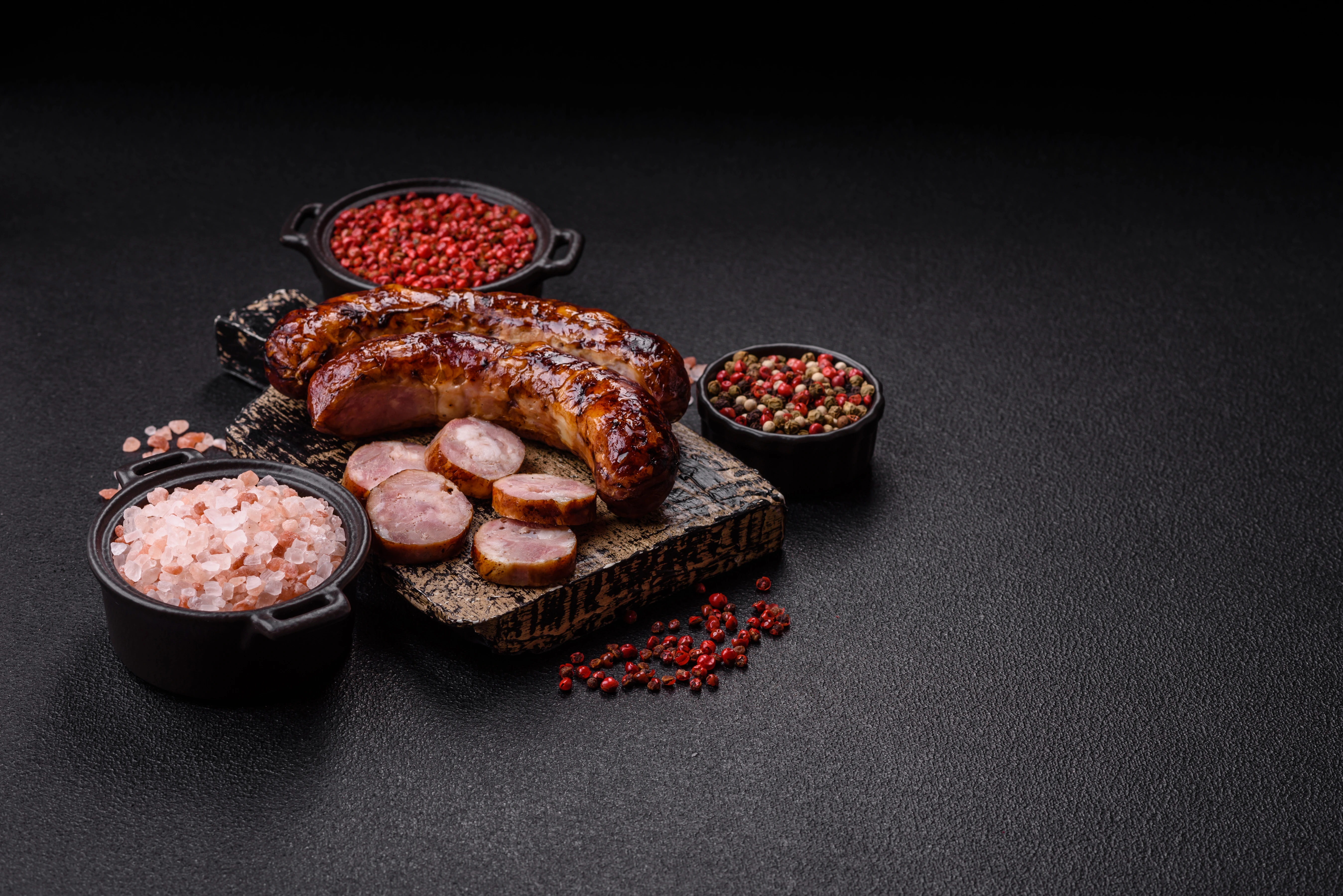 mesa familiar con recetas con salchichas y quesos servidas como comida casera mexicana