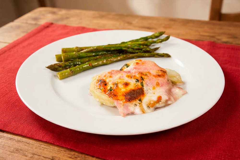 Papas Gratinadas Con Jamón de Pierna